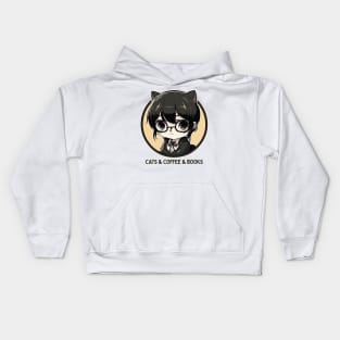 Cats & Coffee & Books Kids Hoodie